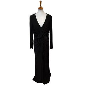 Vince Camuto Elegant Black Gathered Maxi Dress
